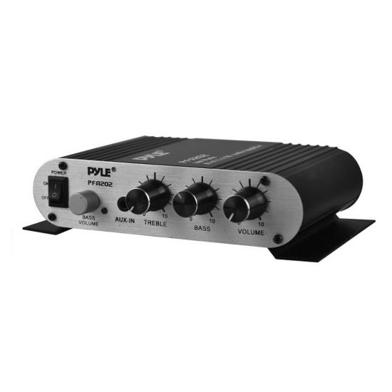 Pyle - PFA202 , Sound and Recording , Amplifiers - Receivers , Mini Audio Amplifier, Compact Hi-Fi Stereo Amp with RCA/AUX/MP3 Input, 60 Watt