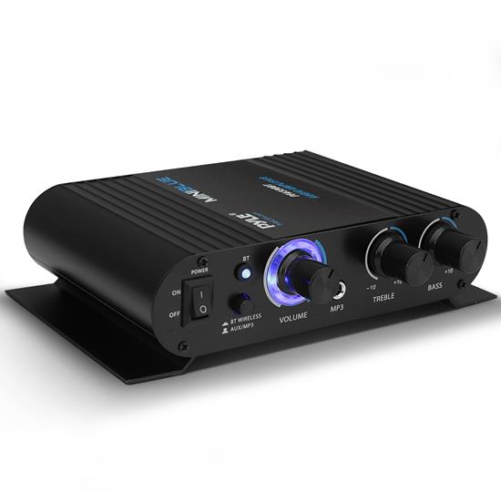 Pyle - PFA330BT , Sound and Recording , Amplifiers - Receivers , Bluetooth Mini Blue Compact Audio Amplifier - Aux (3.5mm) Input, Push-Type Speaker Terminals, Includes Power Adapter, 90 Watt Amp