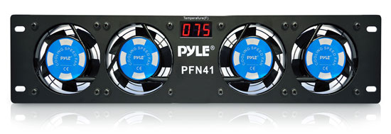 Pyle - UPFN41 , Home and Office , Cooling Fans , Sound and Recording , Cooling Fans , 19" Rack Mount Cooling Fan System with LCD Temperature Display