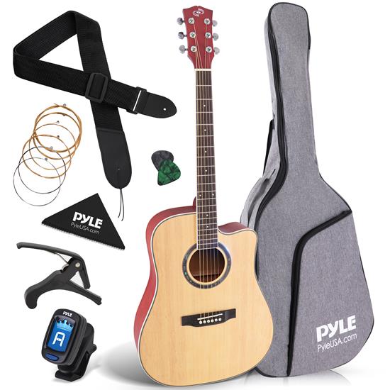 Pyle - PGA480NT , Musical Instruments , String & Wind Instruments , Beginners 6-String Acoustic Guitar - 41" Cutaway Body with Accessory Kit