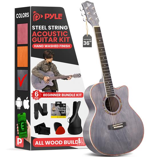 Pyle - PGA550CAB.5 , Musical Instruments , String & Wind Instruments , Beginners 6-String Acoustic Guitar - 36" Cutaway Body with Accessory Kit