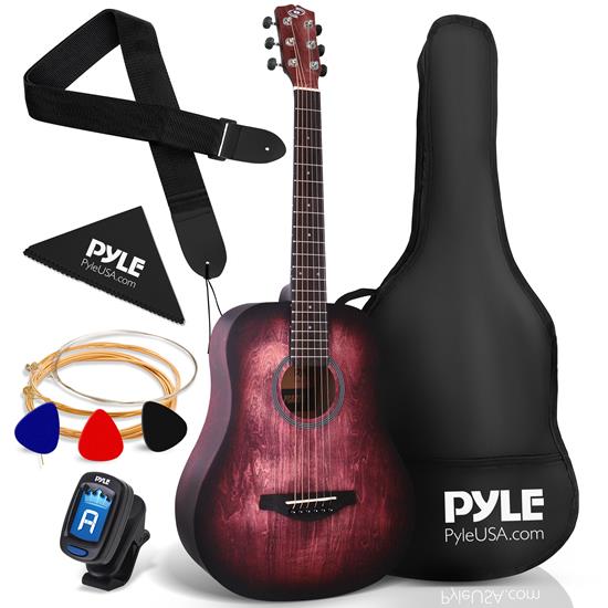 Pyle - PGA820 , Musical Instruments , String & Wind Instruments , 34'' Beginners 6-String Acoustic Guitar - 1/2 Junior Size Guitar with Accessory Kit