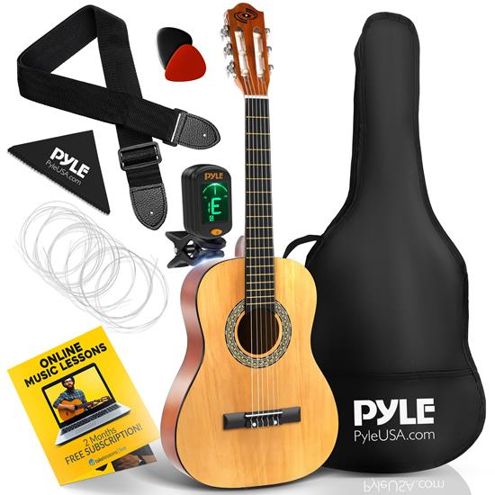 Pyle - PGACLS40 , Musical Instruments , 34'' -Inch 6-String Classical Guitar - Guitar with Digital Tuner & Accessory Kit, (nature color)