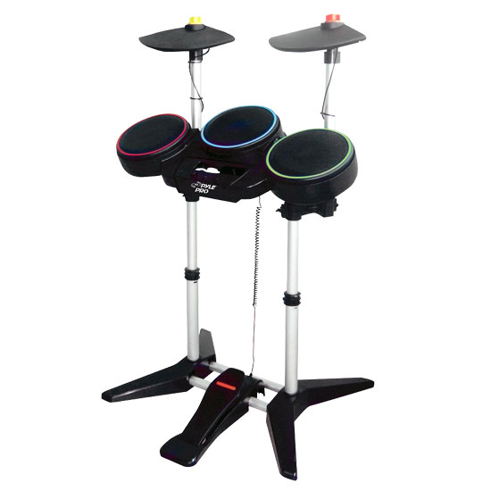 Pyle - PGMDK100 , Musical Instruments , Drums , UNIVERSAL WIRELESS DRUM KIT for PS2/PS3/WII GUITAR HERO & BAND HERO GAMES