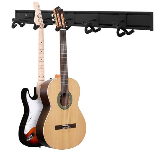 Pyle - PGST56.6 , Musical Instruments , Mounts - Stands - Holders , Sound and Recording , Mounts - Stands - Holders , Guitar Keeper Bundle - 5 Adjustable String Swing Guitar Hangers and Guitar Wall Mount Bracket Holders for Acoustic and Electric Guitars