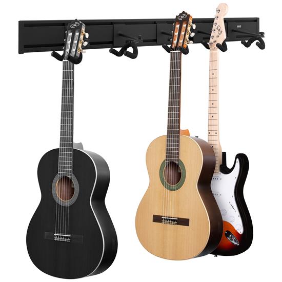 Pyle - PGST56 , Musical Instruments , Mounts - Stands - Holders , Sound and Recording , Mounts - Stands - Holders , Guitar Keeper Bundle - 5 Adjustable String Swing Guitar Hangers and Guitar Wall Mount Bracket Holders for Acoustic and Electric Guitars