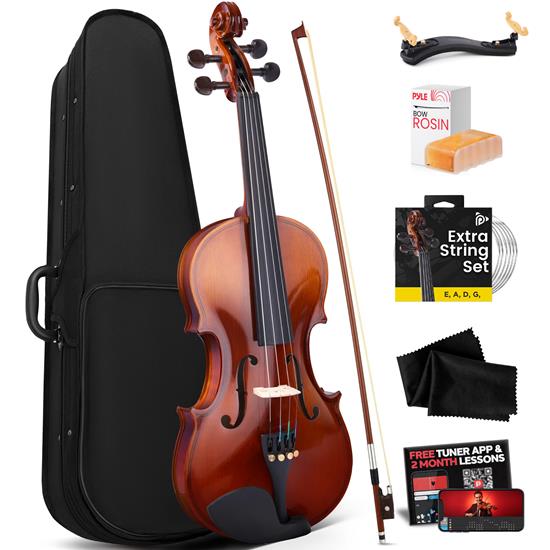 Pyle - PGVILN15 , Musical Instruments , Plywood Violin Stringed Instrument - Student Grade Violin with Accessory Kit Included