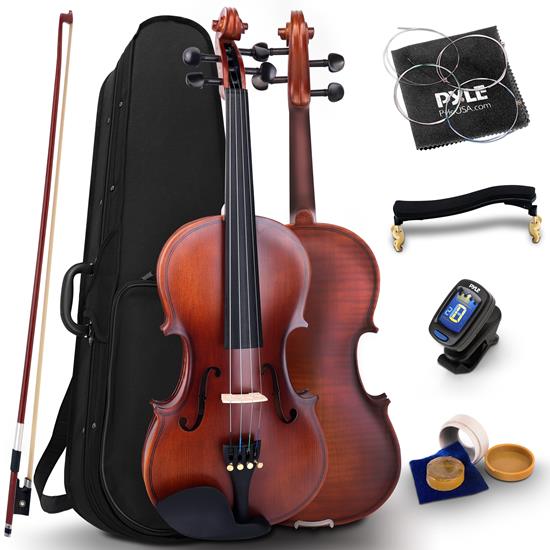 Pyle - PGVILN20 , Musical Instruments , Plywood Violin Stringed Instrument - Student Grade Violin with Accessory Kit Included
