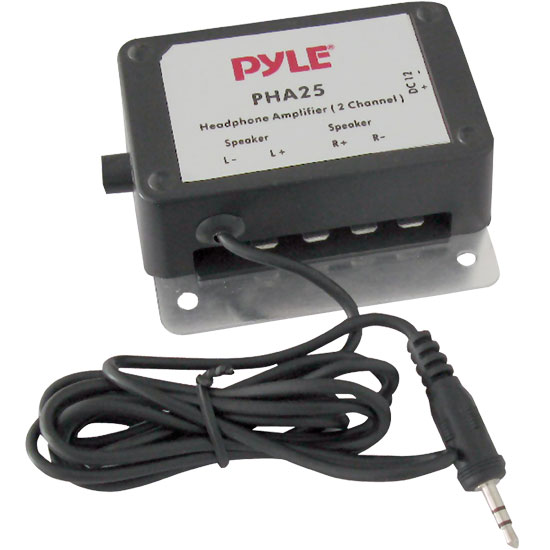 Pyle - PHA25 , Sound and Recording , Amplifiers - Receivers , 2-Channel Compact Stereo Audio/Headphone Amplifier, (3.5mm / 1/8'' Connector)