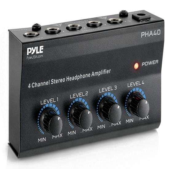 Pyle - PHA40.3 , Gadgets and Handheld , Headphones - MP3 Players , Sound and Recording , Headphones - MP3 Players , 4-Channel Stereo Headphone Amplifier, 1/4" Connectors