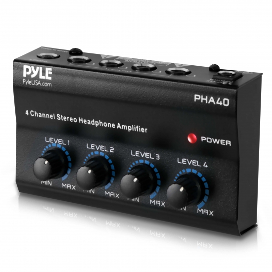 Pyle - PHA40EU , Gadgets and Handheld , Headphones - MP3 Players , Sound and Recording , Headphones - MP3 Players , 4-Channel Stereo Headphone Amplifier, 1/4" Connectors