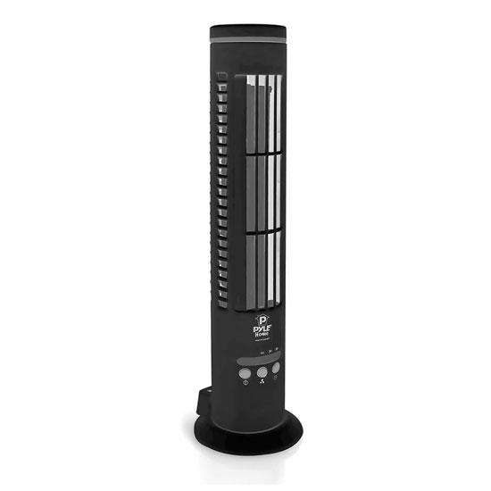 Pyle - PHCTF30BK , Home and Office , Cooling Fans , Sound and Recording , Cooling Fans , 3 Speeds Ultra-Thin Desktop Tower Fan with Automatic Shut Off Timer and USB Charging Cable (Black Color)
