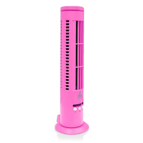 Pyle - PHCTF30PN , Home and Office , Cooling Fans , Sound and Recording , Cooling Fans , 3 Speeds Ultra-Thin Desktop Tower Fan with Automatic Shut Off Timer and USB Charging Cable (Pink Color)