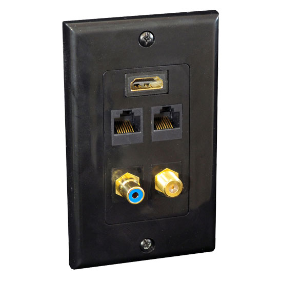 Pyle - PHDM2RB2 , Home and Office , Wall Plates - In-Wall Control , HDMI/Mono RCA Audio/Coaxial/ Dual Ethernet