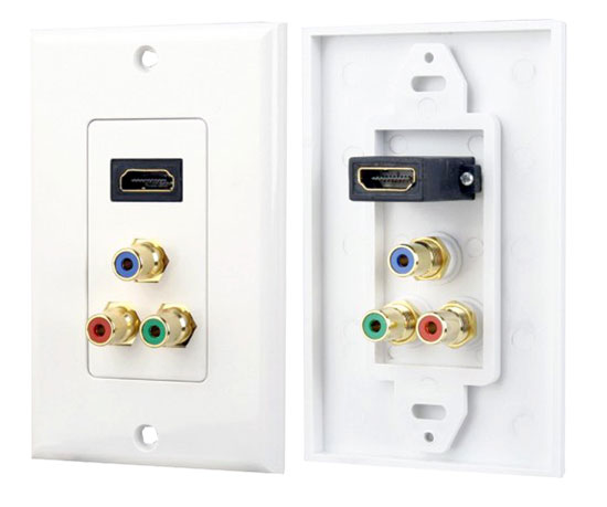 Pyle - PHDMRCF3 , Home and Office , Wall Plates - In-Wall Control , HDMI/ 3 (RGB/RCA) Component Combo Wall Plate