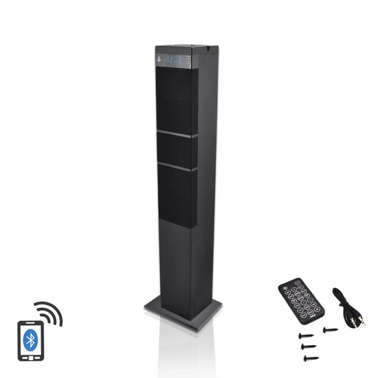 Pyle - UPHITB65BK , Sound and Recording , SoundBars - Home Theater , Bluetooth 2.1 Channel Sound Tower Speaker System with USB Flash Drive Reader, AUX (3.5mm) & RCA Input Connectors, FM Radio, Remote Control