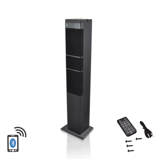 Pyle - PHITB65BK , Sound and Recording , SoundBars - Home Theater , Bluetooth 2.1 Channel Sound Tower Speaker System with USB Flash Drive Reader, AUX (3.5mm) & RCA Input Connectors, FM Radio, Remote Control