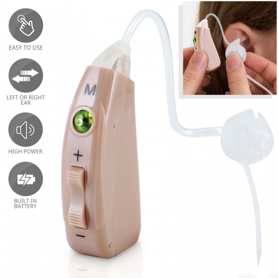 Pyle - PHLHA54.05 , Health and Fitness , Hearing Assistance , Digital Hearing Assistance Aid - Hearing Impaired Ear Amplifier with Built-in Rechargeable Battery