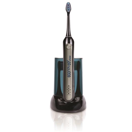 Pyle - PHLTBS51BK , Health and Fitness , Toothbrushes - Oral Hygiene , Pyle Health Ultrasonic Wave Rechargeable Electric Toothbrush with Automatic Charging Dock Base, Ultraviolet Brush Head Sanitizer and Ultra Quiet Operation (Black)
