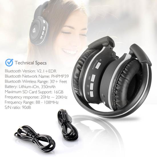 PyleHome UPHPMP39 Sound and Recording Headphones MP3 Players