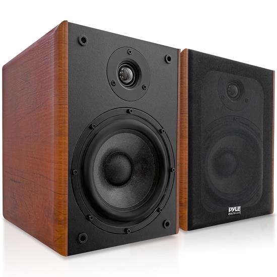 Pyle - PHQBS52 , Sound and Recording , SoundBars - Home Theater , 5.25'' Home Theater Wooden Bookshelf Speakers - 1'' Silk Dome Tweeter and Aluminum Voice Coils, Pair (Black)