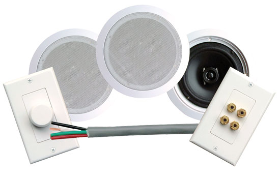 Pyle - PHSKIT6 , Sound and Recording , Home Speakers , 250 Watts 6-1/2''  Dual In-Ceiling Speaker /Volume Contro/Speaker Wall Plate/Wiring Combo Speaker System