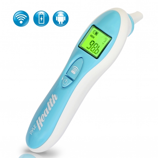 Pyle - PHTM10BTBL ,  , Bluetooth Infrared Ear Thermometer with Digital LCD Display Readout