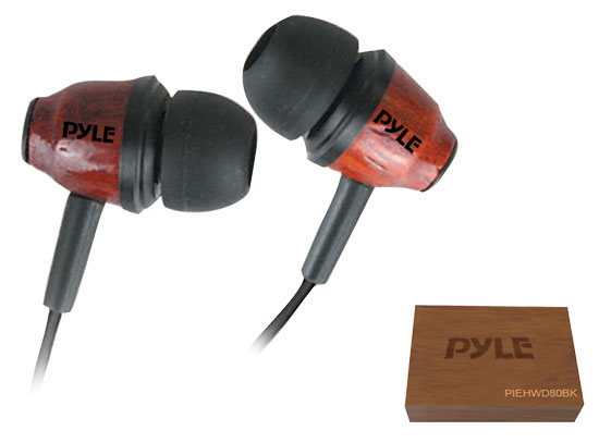 Pyle - PIEHWD80DK , Gadgets and Handheld , Headphones - MP3 Players , Sound and Recording , Headphones - MP3 Players , Wood-Bud Wooden In-Ear Ear-Buds Stereo Ultra Bass Headphones (Dark Mahogany)