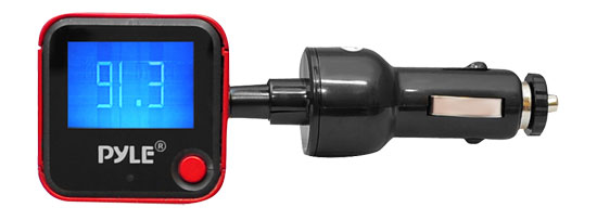 Pyle - PIMPTR5R , On the Road , Plug-in Audio Accessories - Adapters , Plug In Car Gooseneck Mount FM Transmitter With Built-in SD/USB/MP3 (Red Color)