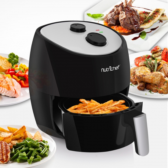 Pyle - PKAIRFR22 , Kitchen & Cooking , Air Fryers , Electric Air Fryer - Oil-Free Kitchen Air Frying with Non-Stick Fry Basket, 3.0L Capacity