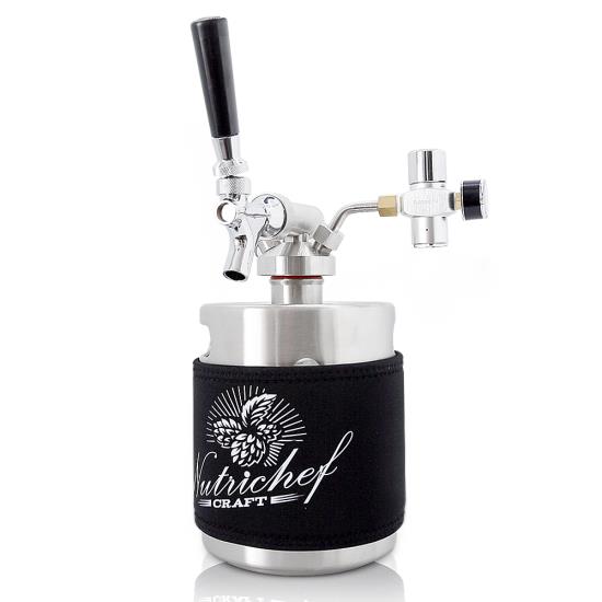 Pyle - pkbrtp50 , Kitchen & Cooking , Fridges & Coolers , Homebrew Mini Keg - Stainless Steel CO2 Home Keg Dispenser System (64 oz.)