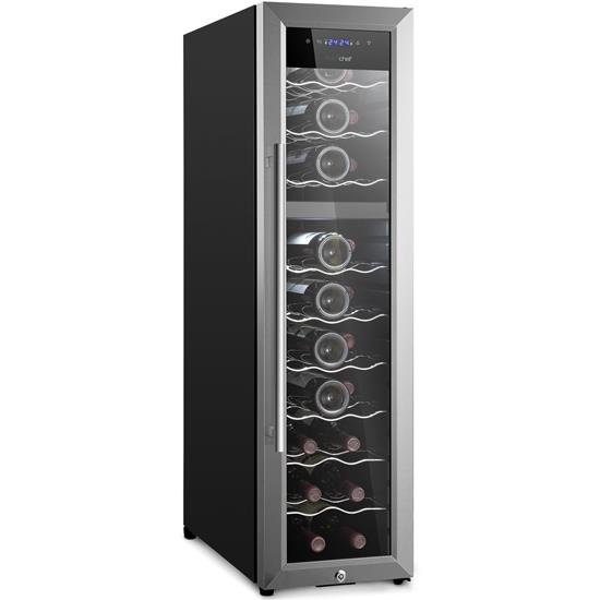 Pyle - PKCWCDS278 , Kitchen & Cooking , Fridges & Coolers , Wine Chilling Refrigerator Cellar - Dual-Zone Wine Cooler/Chiller, Digital Touch Button Control with Air Tight Seal, Contains Placement for Standing Bottles (27 Bottle Storage Capacity)