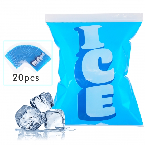 Pyle - PKICPAK5 , Kitchen & Cooking , Kitchen Tools & Utensils , Ice Bag Cooler Pouches - Ice Cube Holding Bag Packs with Ziplock Seal, Re-Usable & Re-Sealable (20 Bags)