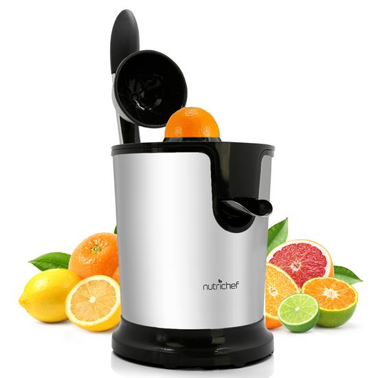 Pyle - PKJCR305.6 , Kitchen & Cooking , Juicers , Electric Juice Press - Orange Juicer Citrus Squeezer with Manual Juice Presser Handle (Stainless Steel)