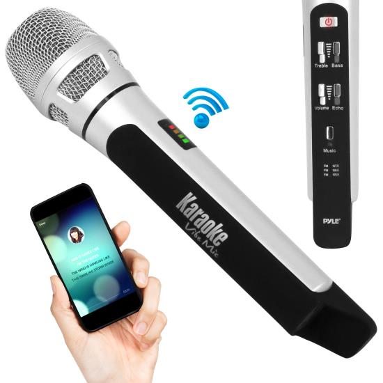 Pyle - PKRK9CR , Musical Instruments , Microphones - Headsets , Sound and Recording , Microphones - Headsets , Bluetooth Karaoke Microphone Speaker System with Wireless FM Radio Station Broadcasting