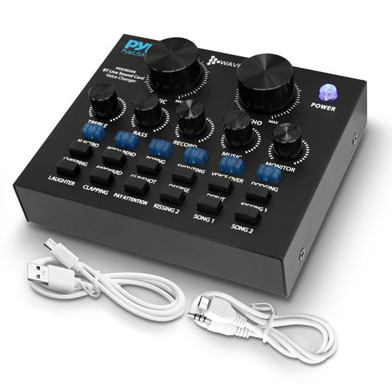 Pyle - PKSCRD208 , Sound and Recording , Mixers - DJ Controllers , Compact Karaoke Live Sound Card - Voice Changer Device for PS4/Xbox/Smart Phone/iPad/Computer, with Multiple Sound Effect