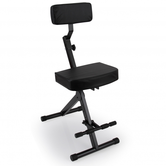 Pyle - PKST70 , Sound and Recording , Mounts - Stands - Holders , Musician & Performer Chair Seat Stool - Durable and Portable Stool with Height Adjustable Foot Rest, Seat, & Backrest