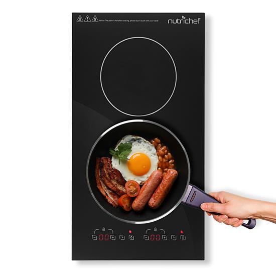 Pyle - PKSTIND59.5 , Kitchen & Cooking , Cooktops & Griddles , Dual Induction Cooktop - Double Countertop Burner with Digital Display, Adjustable Temp Settings