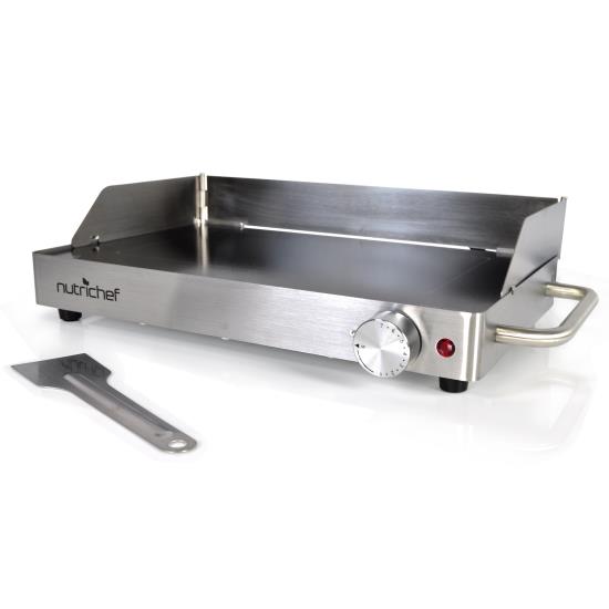 Pyle - pkwtrgr35 , Kitchen & Cooking , Cooktops & Griddles , Portable Electric Cooktop Grill, Ceramic Glass Griddle-Style Cooking, Non-Stick Heat-Resistant, Adjustable Temperature (11.0'' x 5.9'' Heating Surface)