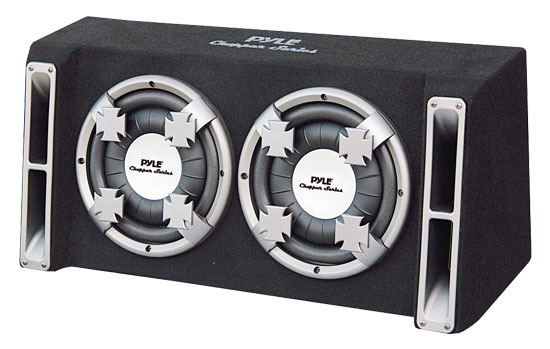 Pyle - PL212DS , On the Road , Subwoofer Enclosures , Dual 12'' Slim Designed Subwoofer Bass Box Enclosure System