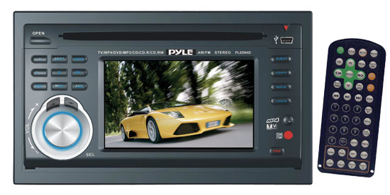 Pyle - PL2DN4D , On the Road , Headunits - Stereo Receivers , Double Din 4.2'' Detachable Face In-Dash Multimedia Disc/Cassette Player Monitor w/AM/FM/TV Tuner & USB/SD Card Reader