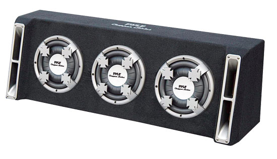 Pyle - PL310TS , On the Road , Subwoofer Enclosures , Triple 10'' Slim Designed Subwoofer Bass Box Enclosure System