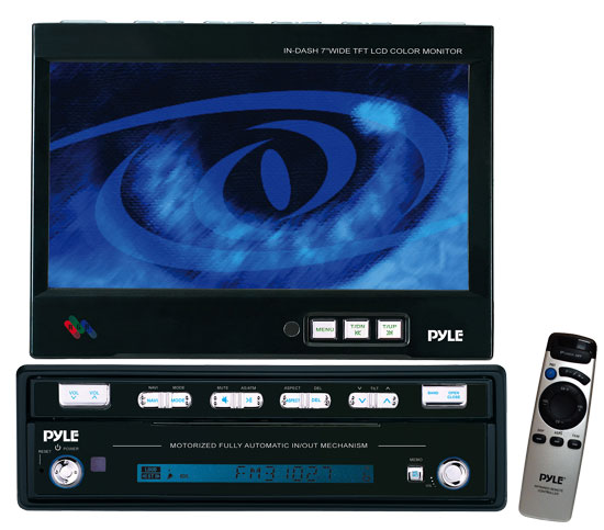 Pyle - PL7RTV , On the Road , Headunits - Stereo Receivers , 7'' Motorized In--Dash Monitor w/Radio &TV Tuner Combo Unit