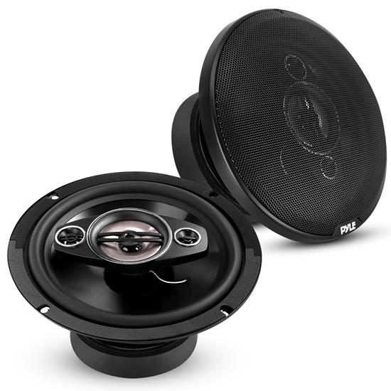 Pyle - PL814BK , On the Road , Vehicle Speakers , Four-Way Sound Speaker System - One Pair 8'' Four-Way Quadriaxial Loud Audio, 500 Watts w/ 4 Ohm Impedance and 3/4'' Piezo Tweeter for Car Component Stereo