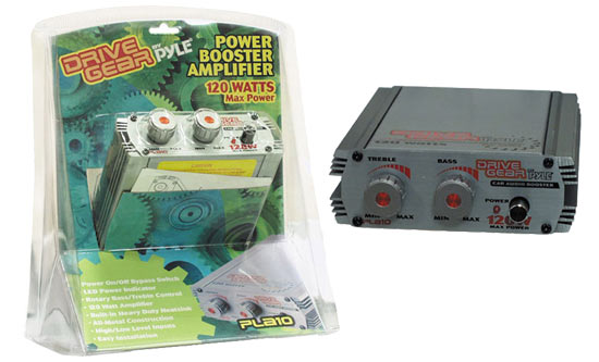 Pyle - PLA10 , On the Road , Vehicle Amplifiers , Drive Gear 120 Watt Power Booster Amplifier