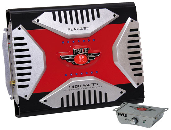 Pyle - PLA2380 , On the Road , Vehicle Amplifiers , 2 Channel 1400 Watt Bridgeable Mosfet Amplifier
