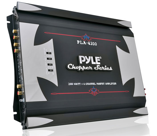Pyle - PLA4200 , On the Road , Vehicle Amplifiers , 4 Channel 2000 Watt Bridgeable Mosfet Amplifier