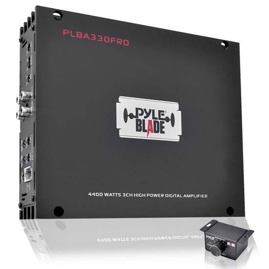 Pyle - plba330frd , On the Road , Vehicle Amplifiers , BLADE 4400 Watts 3 Channel Compact Class-D Full Range Hybrid Amplifier