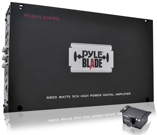 Pyle - PLBA530FRD , On the Road , Vehicle Amplifiers , BLADE 6800 Watts 5 Channel Compact Class-D Full Range Hybrid Amplifier