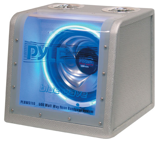 Pyle - PLBWS112 , On the Road , Subwoofer Enclosures , 12'' 600 Watt Bandpass w/Neon Woofer Ring